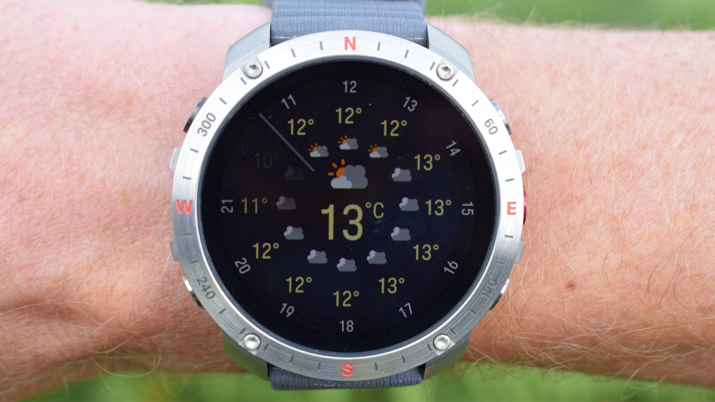 All-day weather screen on polar grit x2 pro running smartwatch