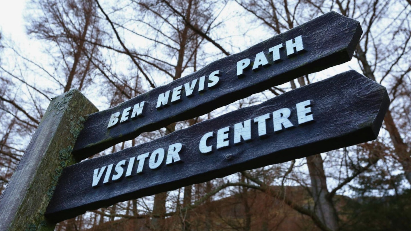 Ben Nevis Visitor Centre sign