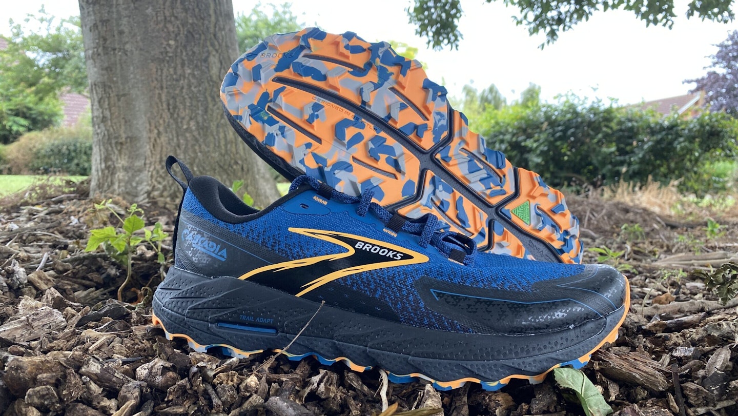 Brooks cascadia 18 trail running shoes in the woods