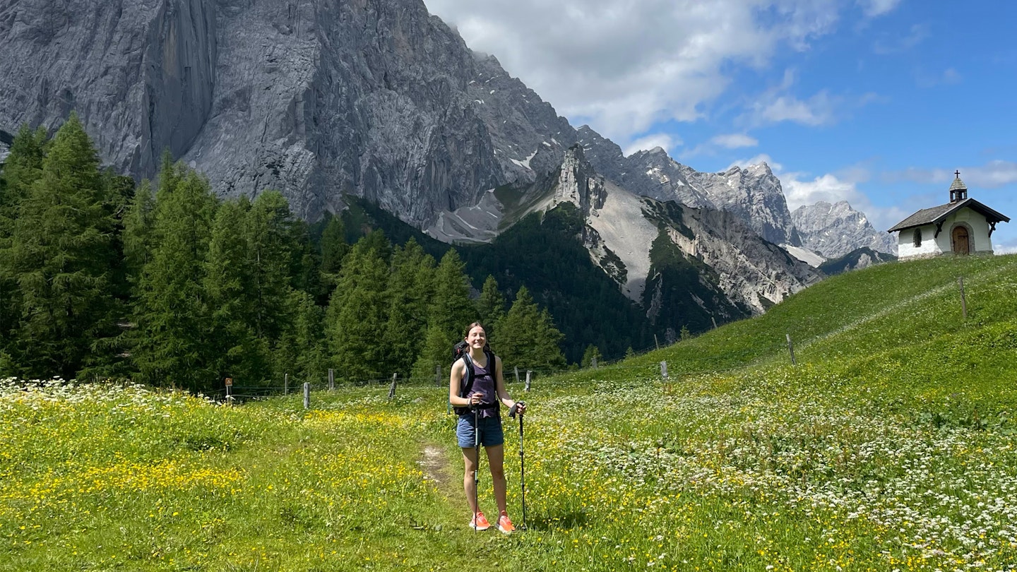 LFTO Tester Lily Snowdonn using the Scarpa Golden Gate ATR 2 trail running shoes in the alps