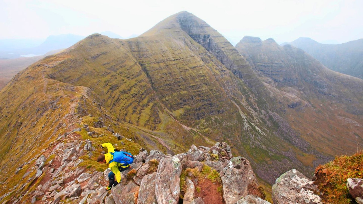 On Tom na Gruagaich looking over to Sgurr Mor Beinn Alligin Scotland Torridon