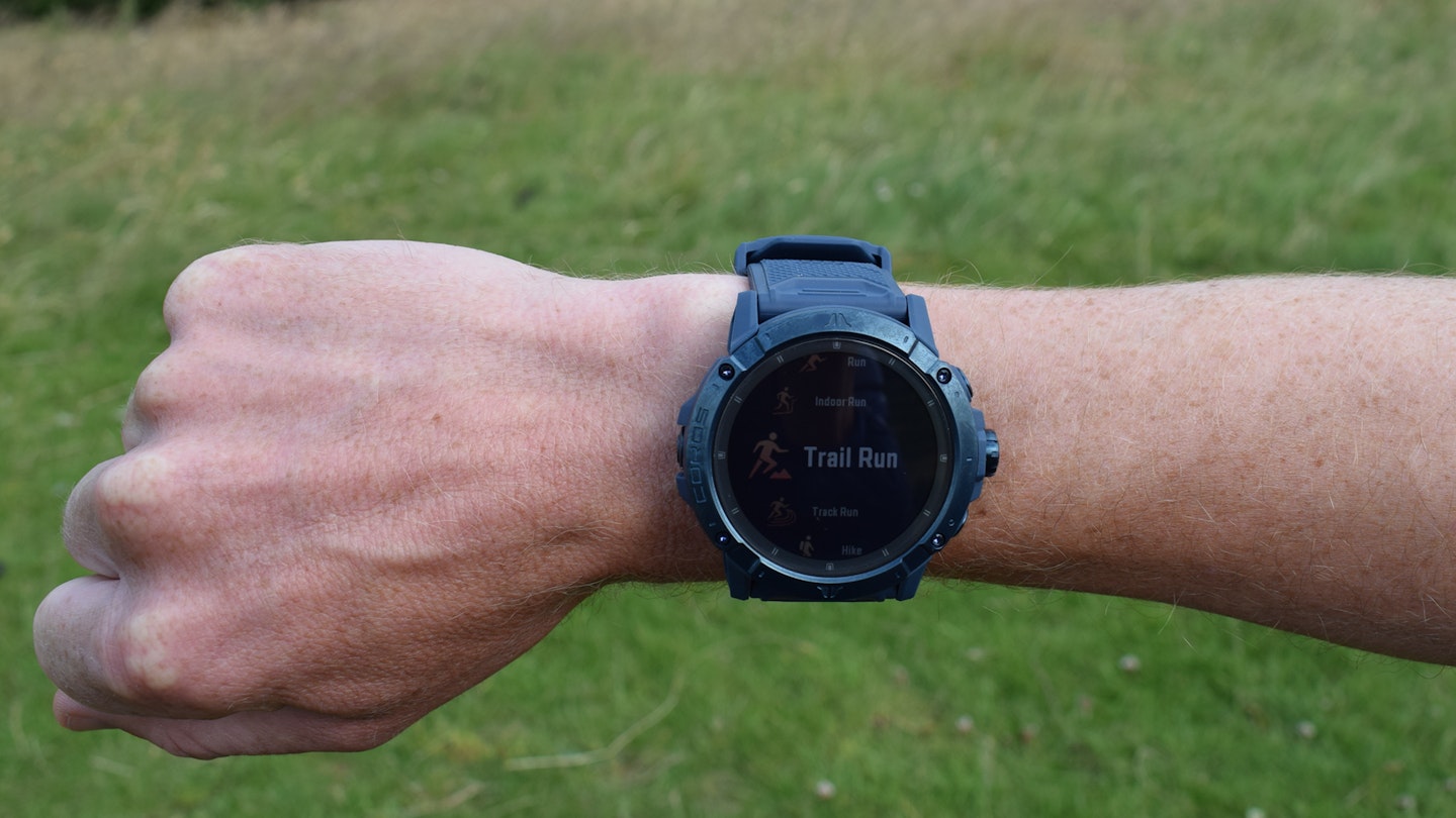 Trail Run setting of the Coros Vertix 2S GPS running watch