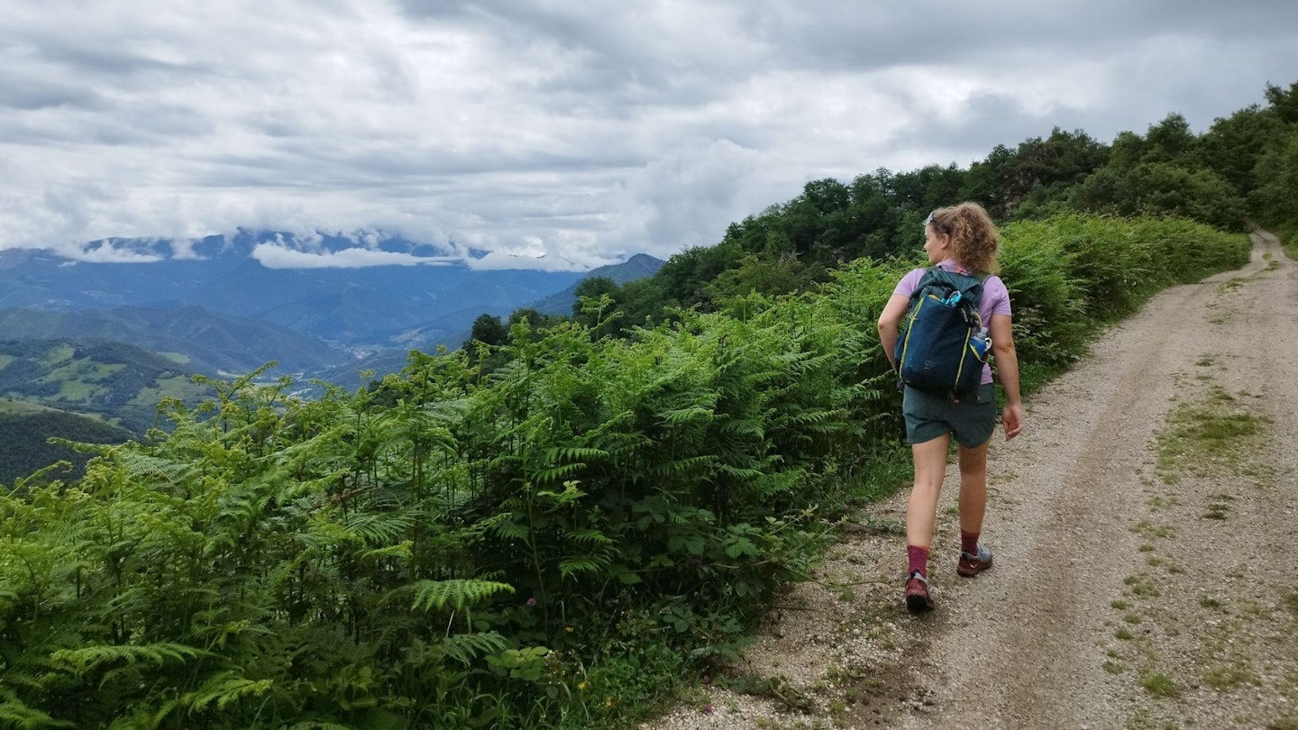 Walking in the wetter, more green slopes of the Picos