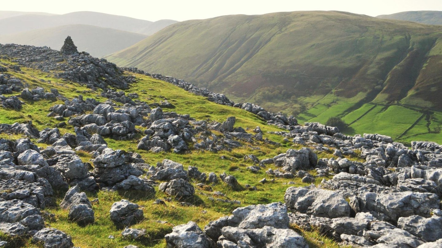 A cairn on the limestone pavements