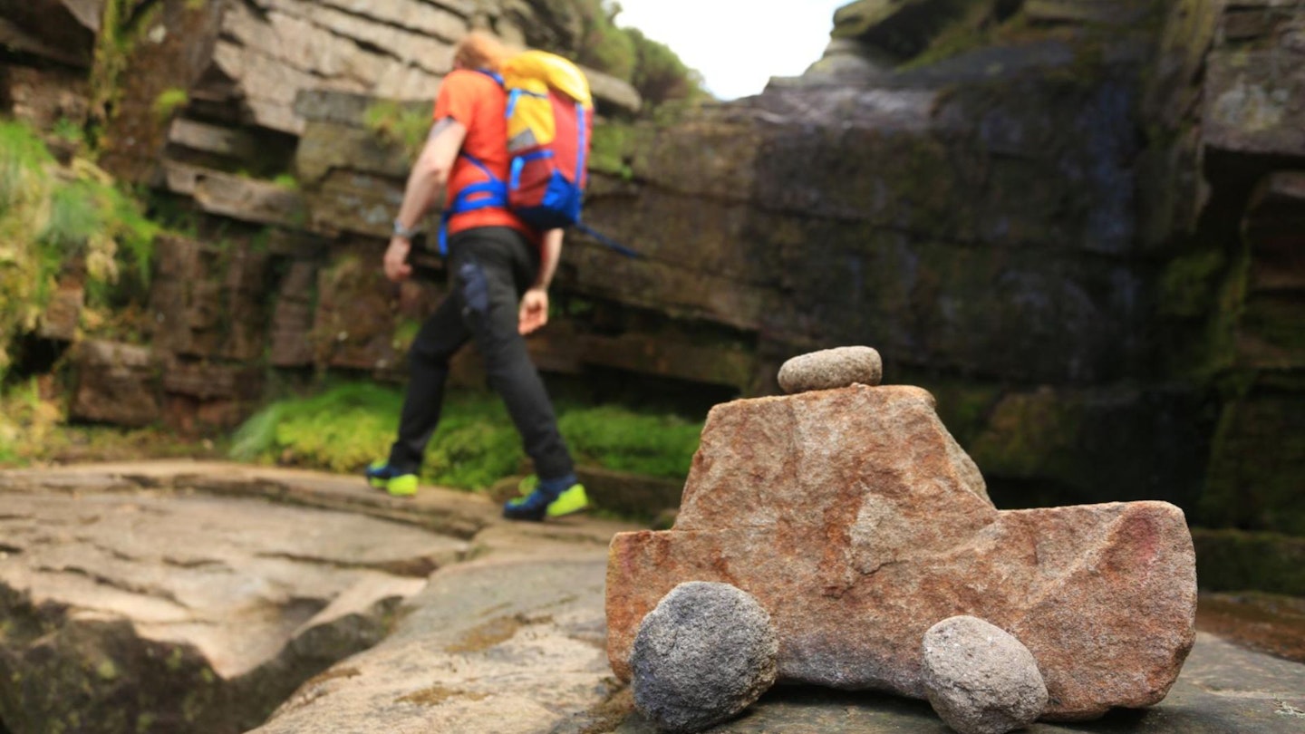 Bleaklow route car shaped rock