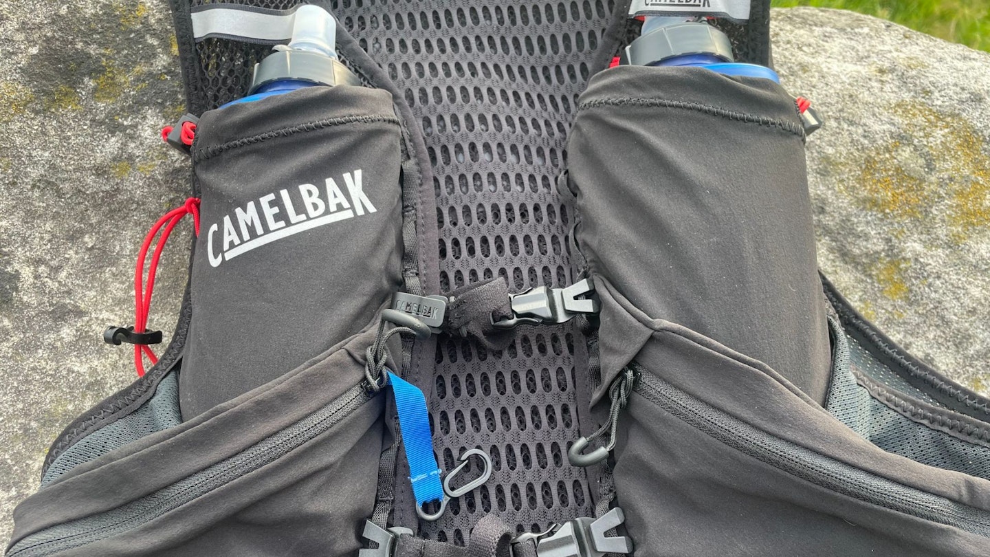 Camelback pack bottle housing