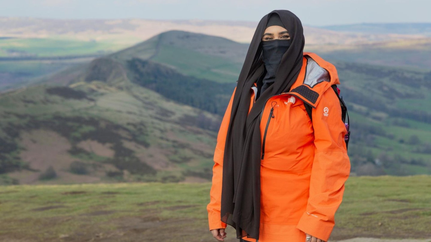 Hiker wearing a hijab