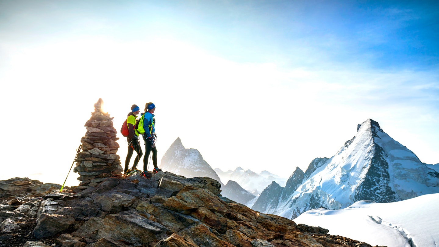 Reaching the summit after trail running