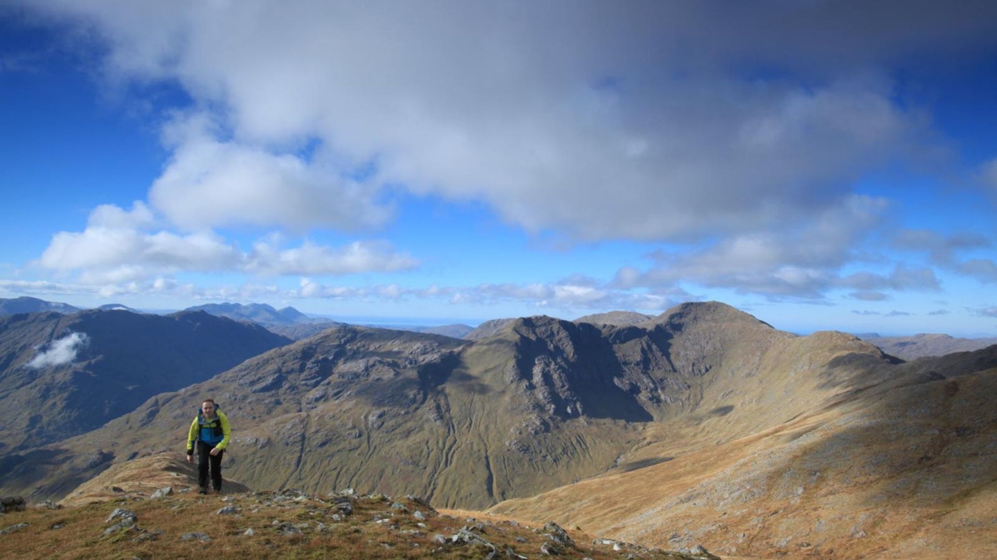 High on Sgurr Thuilm Sgurr nan Coireachan in distance