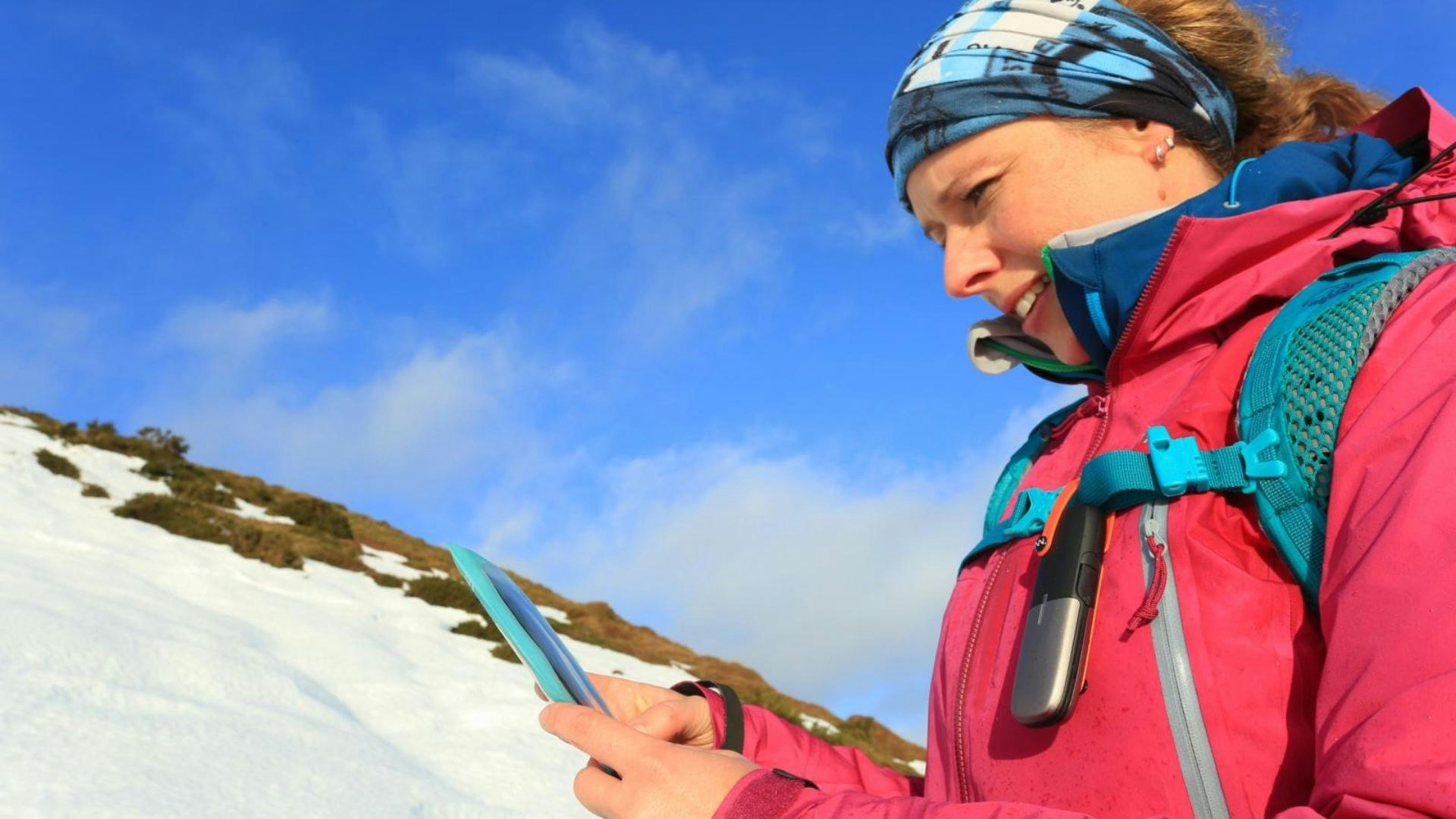 Lost hiker using their phone to navigate and call Mountain Rescue