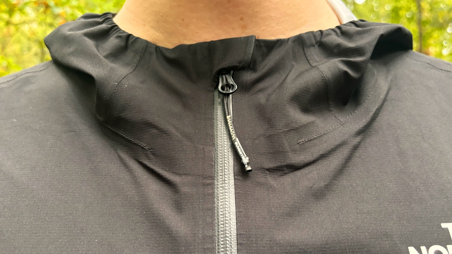 Neckline of the north face summit superior futurelight waterproof running jacket