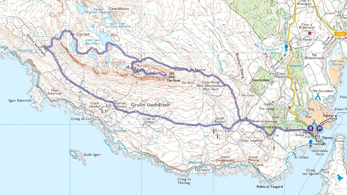 Route map An Sgurr