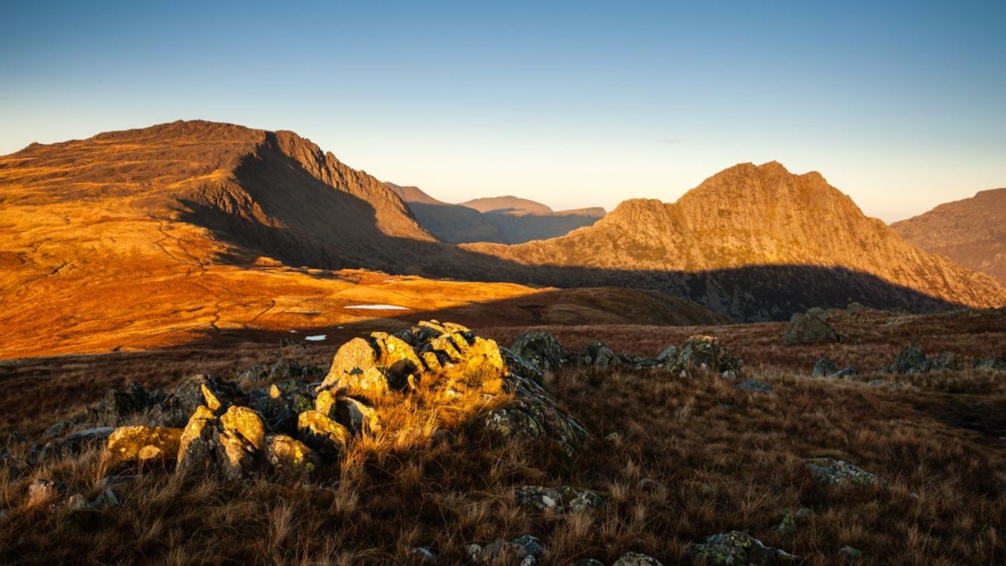 View of Glyder Fach and Tryfan from Y Foel Goch