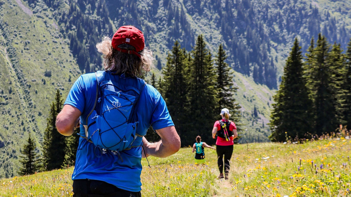 trail running in a group