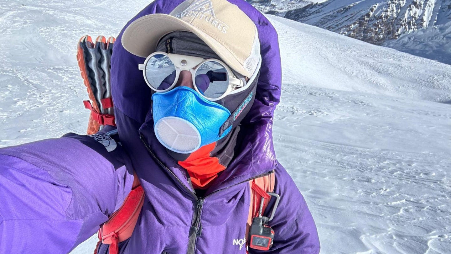 Adriana Brownlee climbing Shishapangma