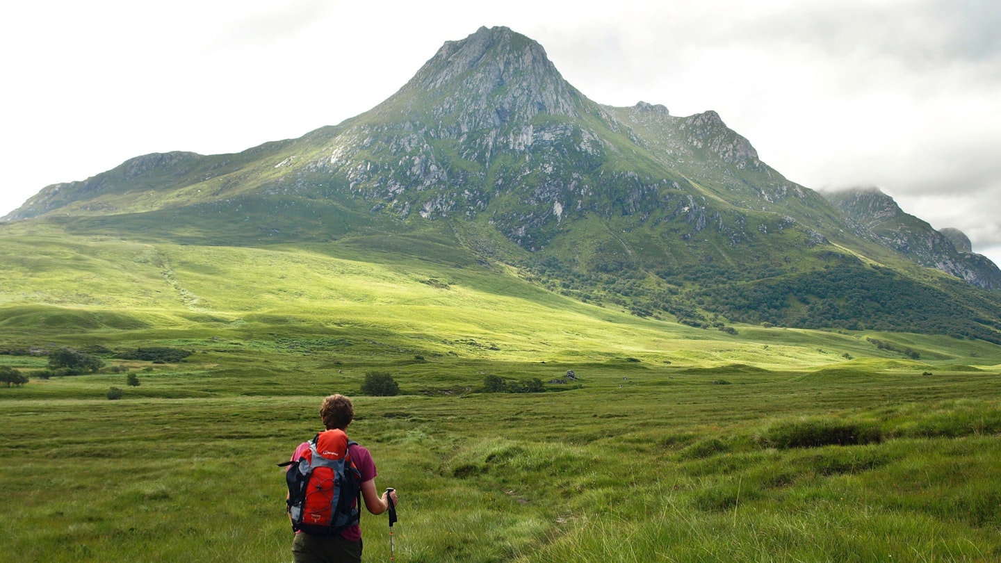 Hiker heading for Ben Loyal Ben Loyal