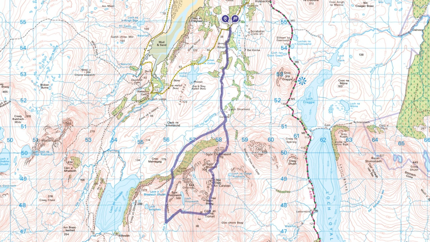 Ben Loyal walking route map