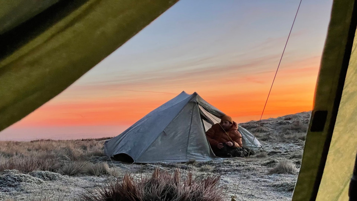 Camping on Pumlumon Snowdonia in the snow