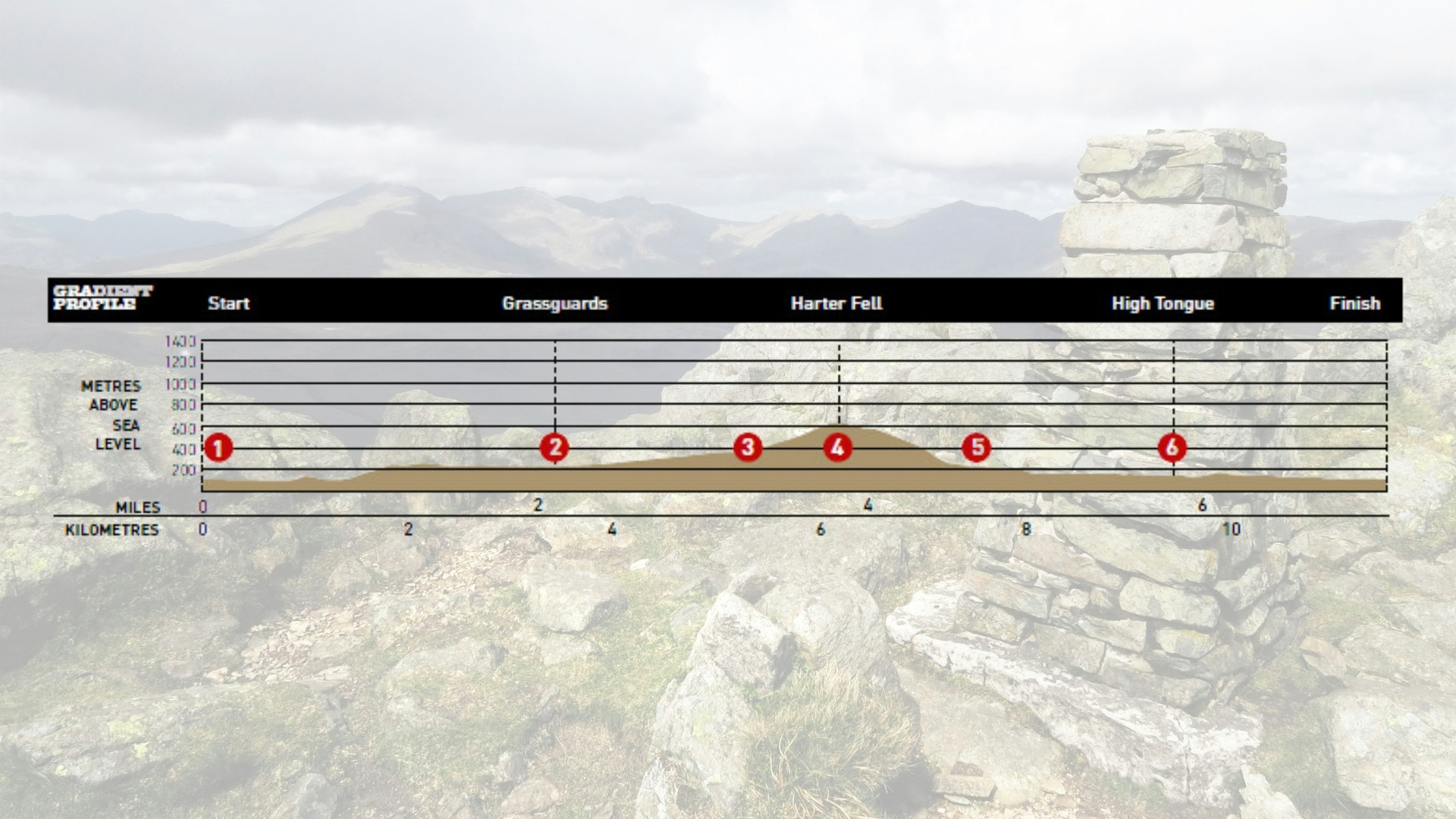 Harter Fell & Wallowbarrow Gorge ascent gradient profile