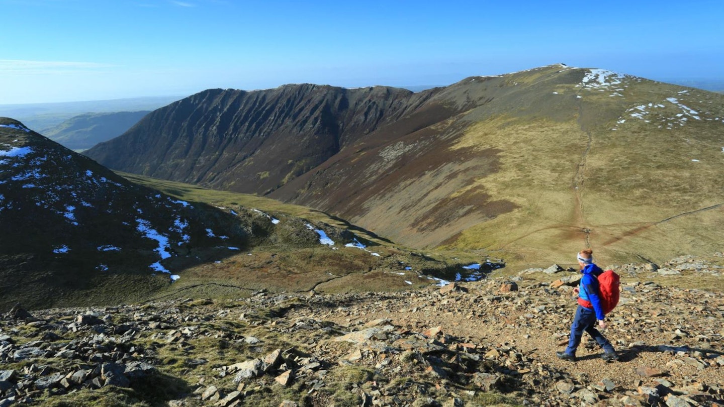 Heading from Eel Crag down to Coledale Hause Lake District