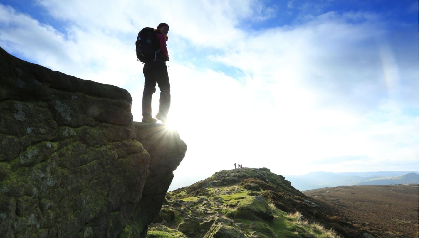 Hiker on Win Hill Peak Distruct