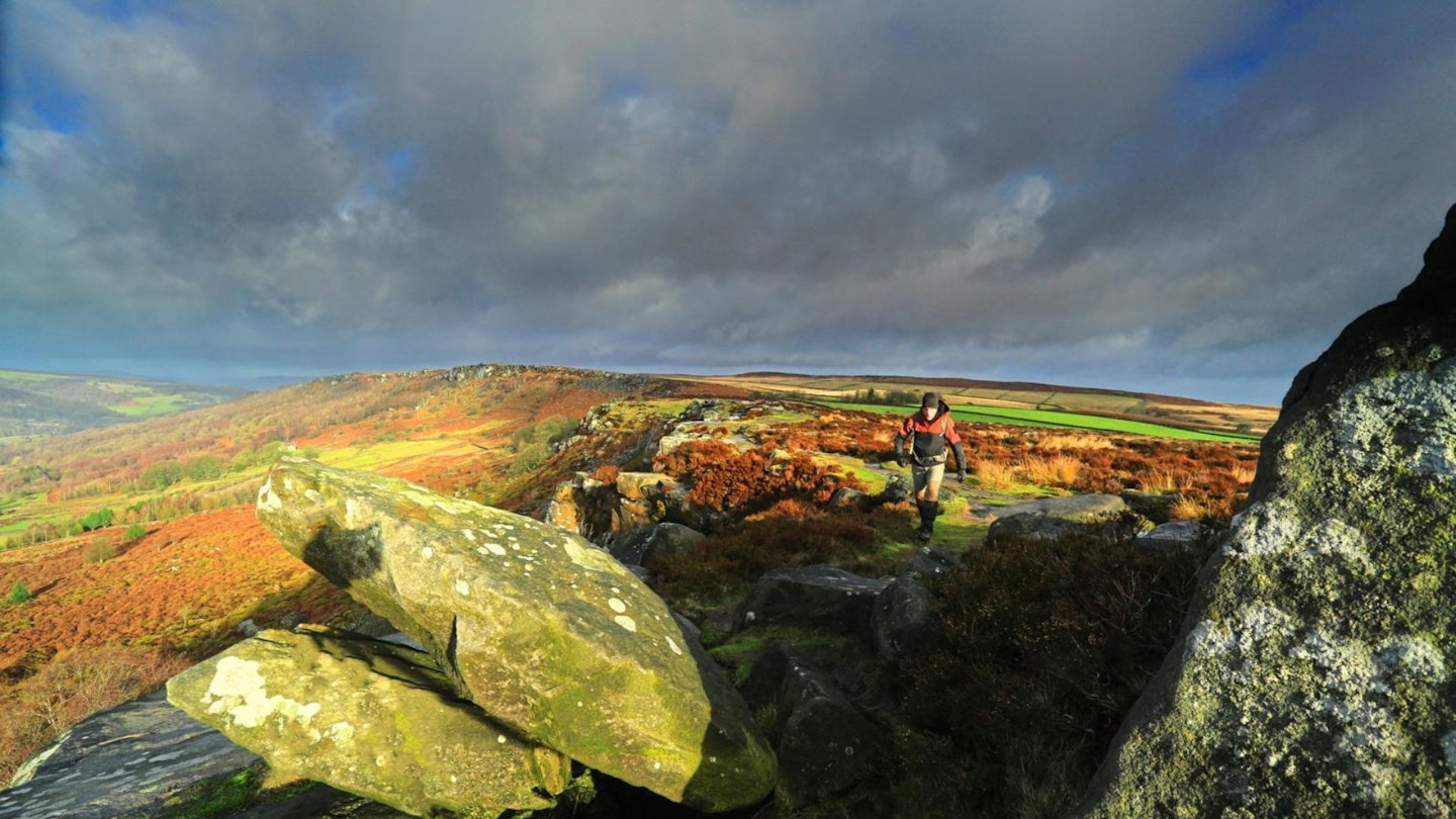 Looking north to Curbar & Froggatt Edges Baslow Edge Peak District