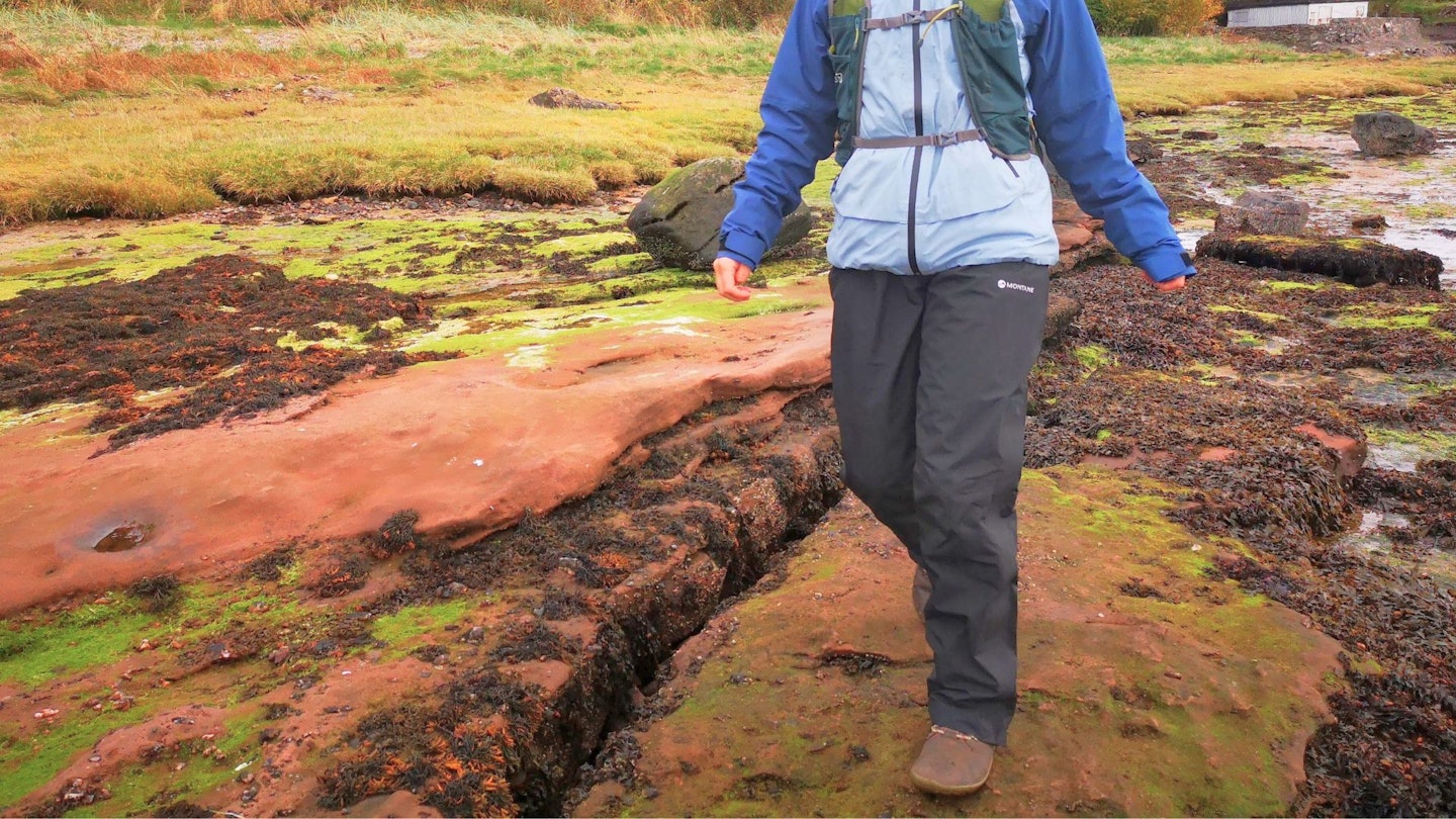 Montane Women's Solution Waterproof Pants testing shot