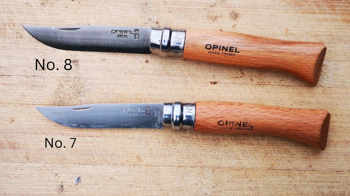 Opinel Knives_ no.7 and no.8 open