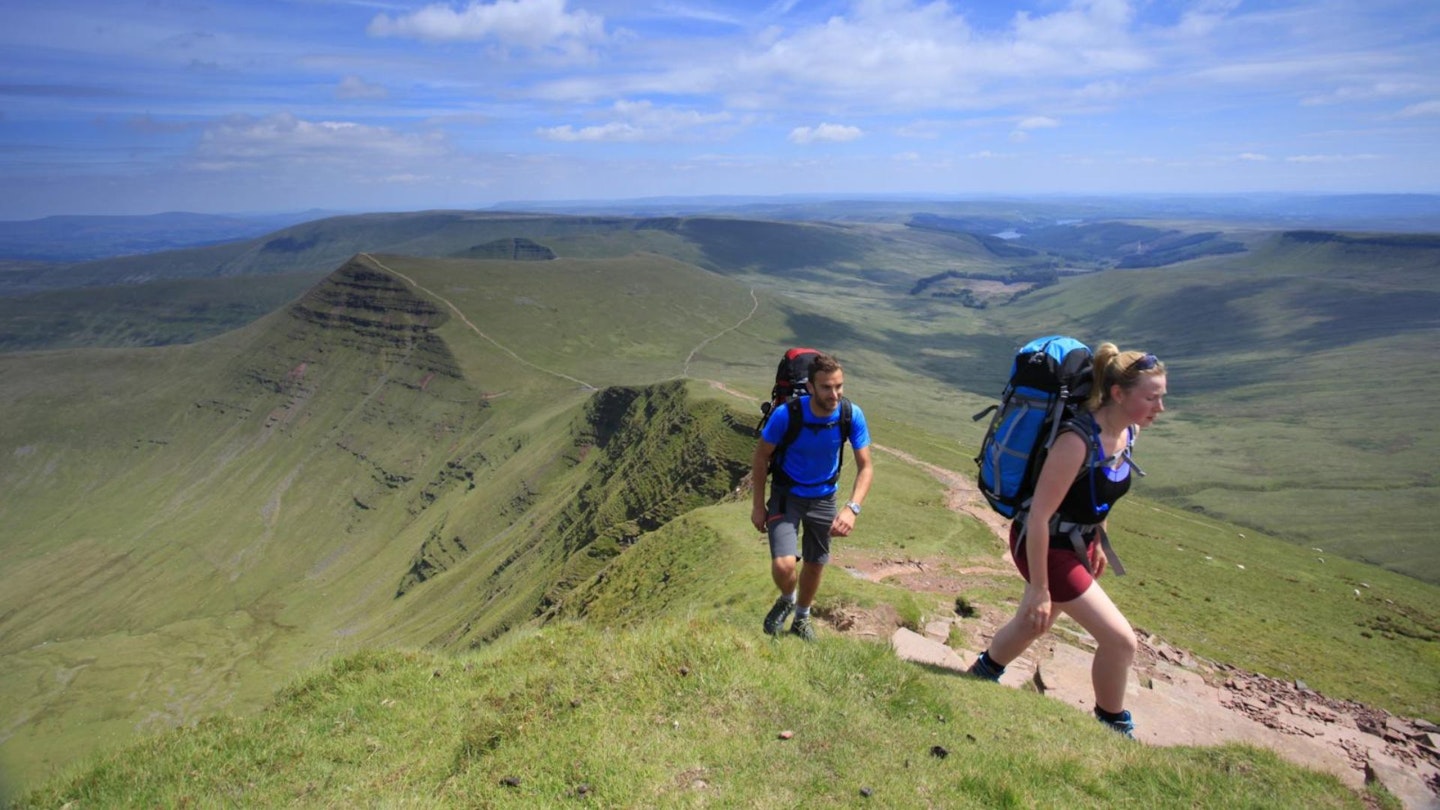 Hikers near the top of Pen y Fan Brecon Beacons