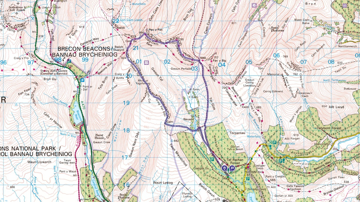 Pen y Fan horseshoe map