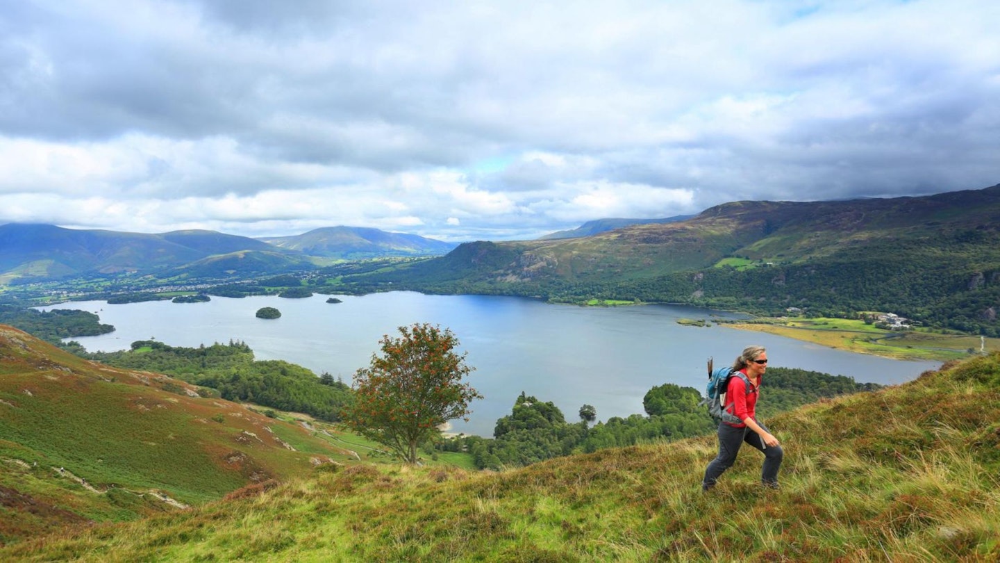 Walking between Cat Bells and Maiden Moor Lake District