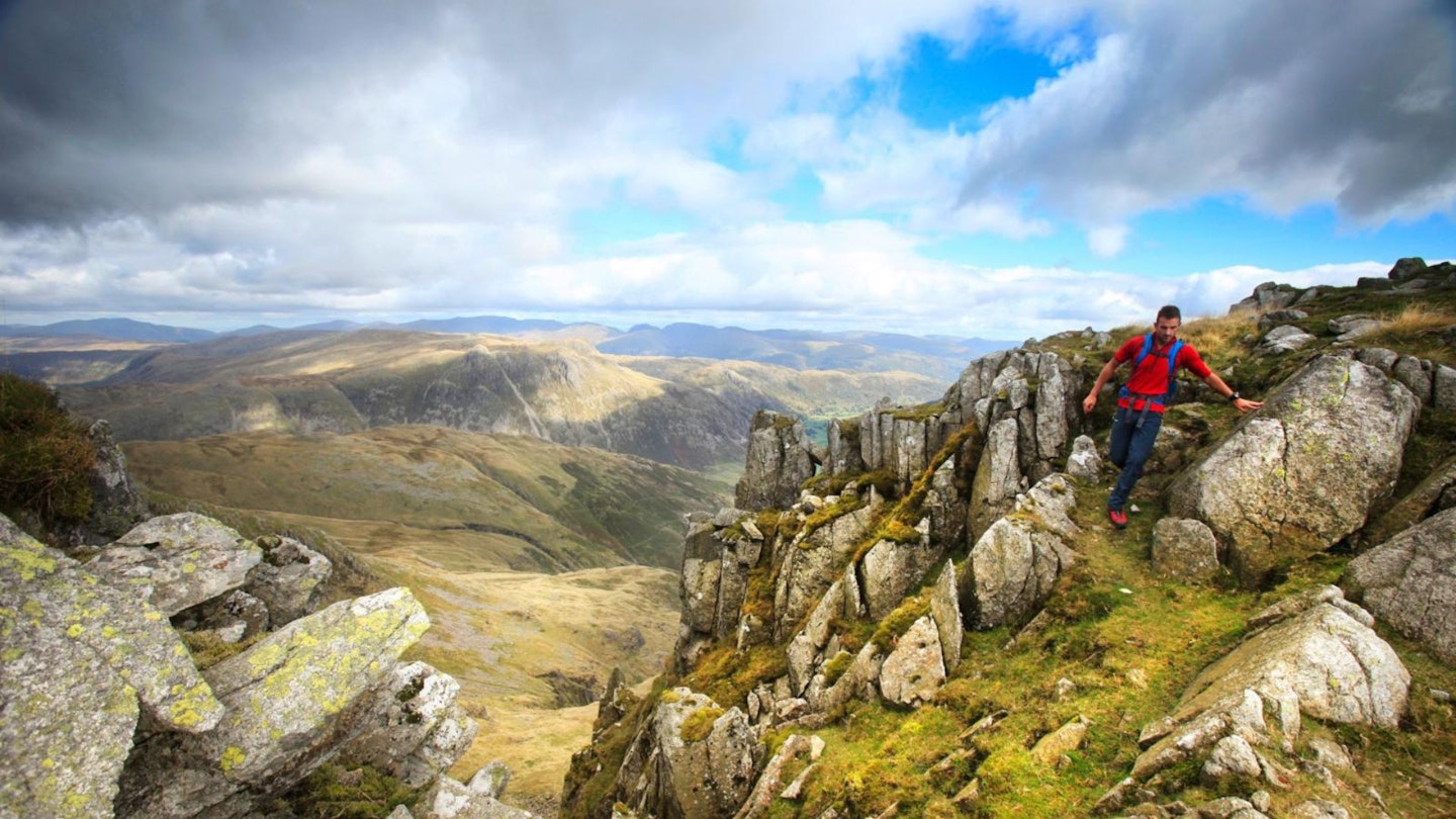 Walking on Crinkle Crags Lake District