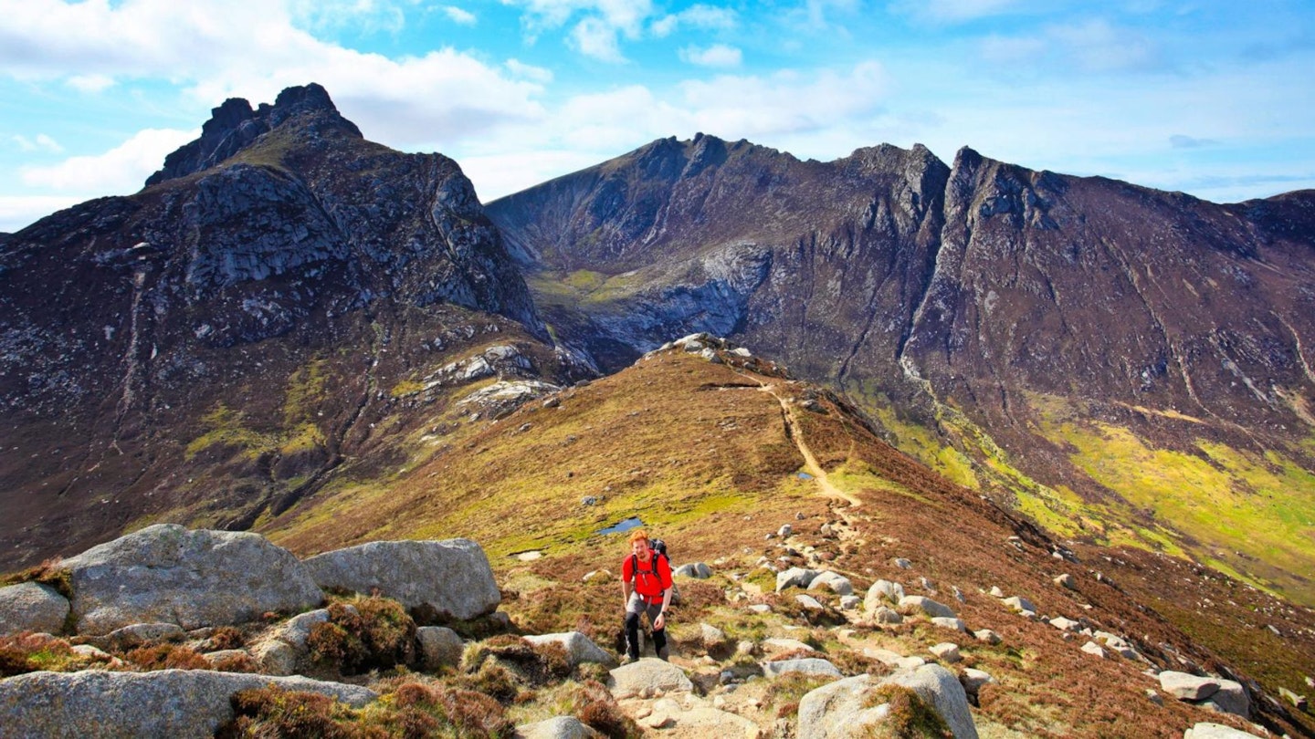 Hiker on Goatfell, Isle of Arran