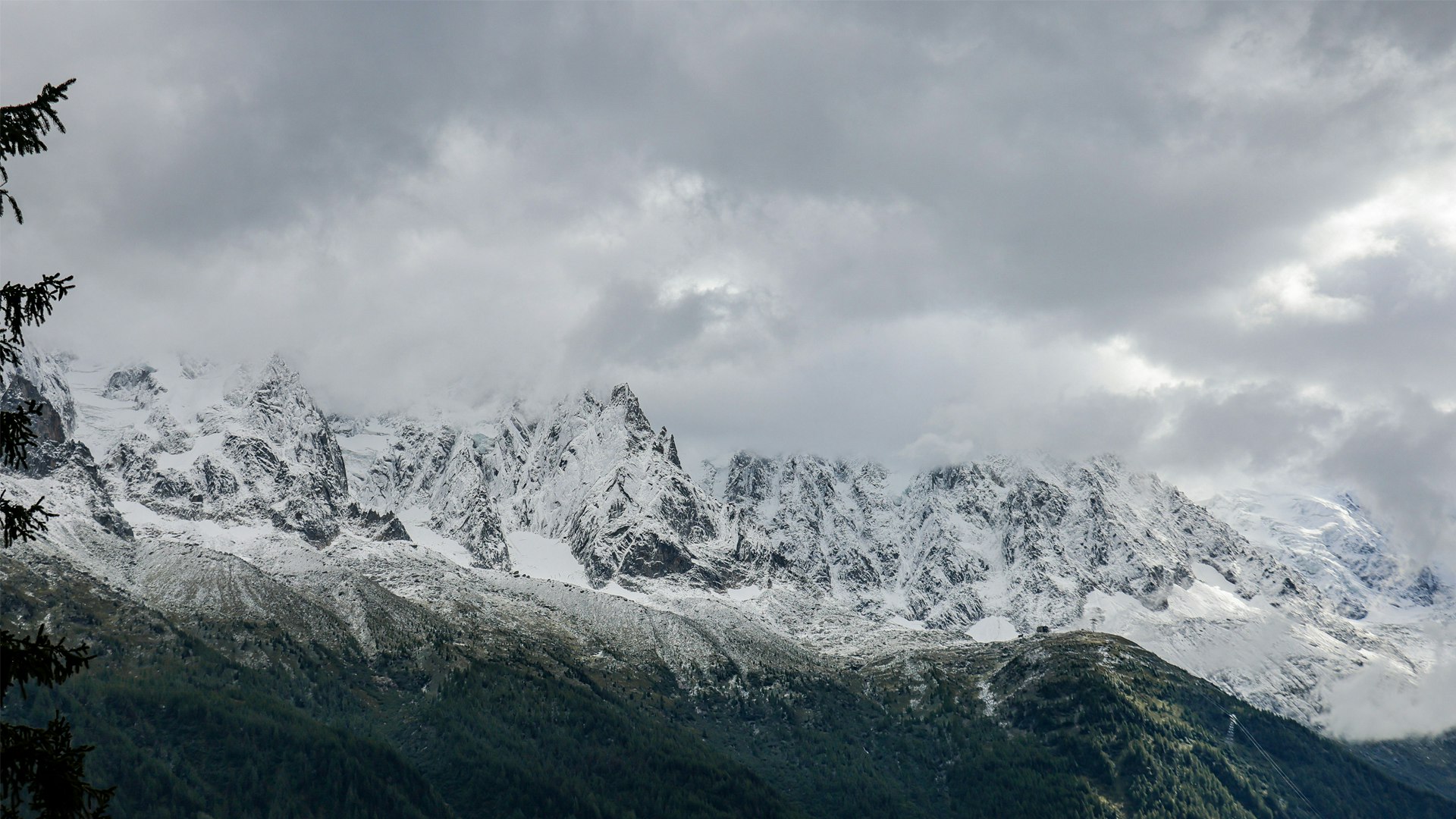 Ominous rainclouds threatening a mountain