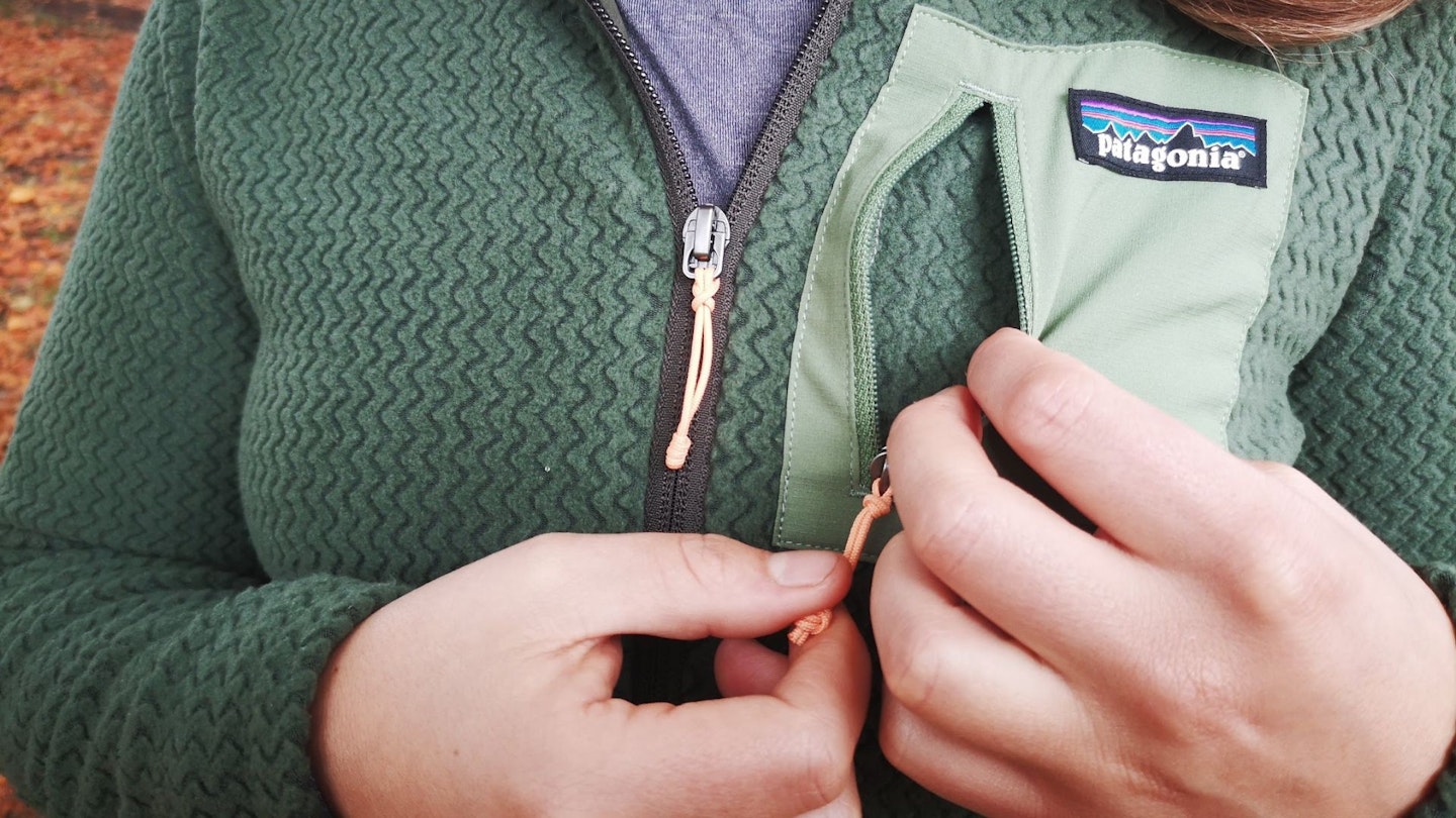 Patagonia R1 full zip hoody chest pocket