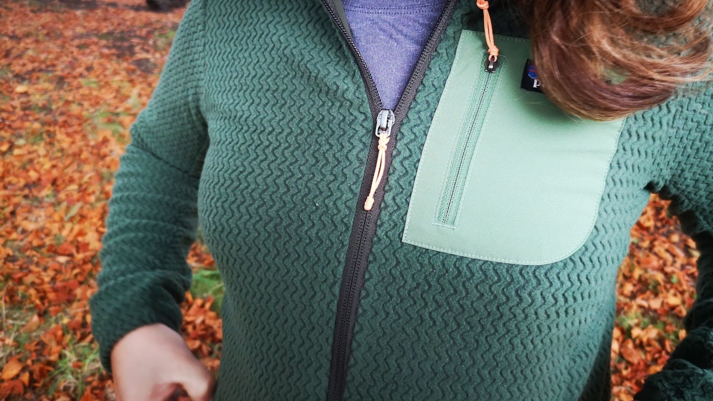 Patagonia R1 full zip hoody torso