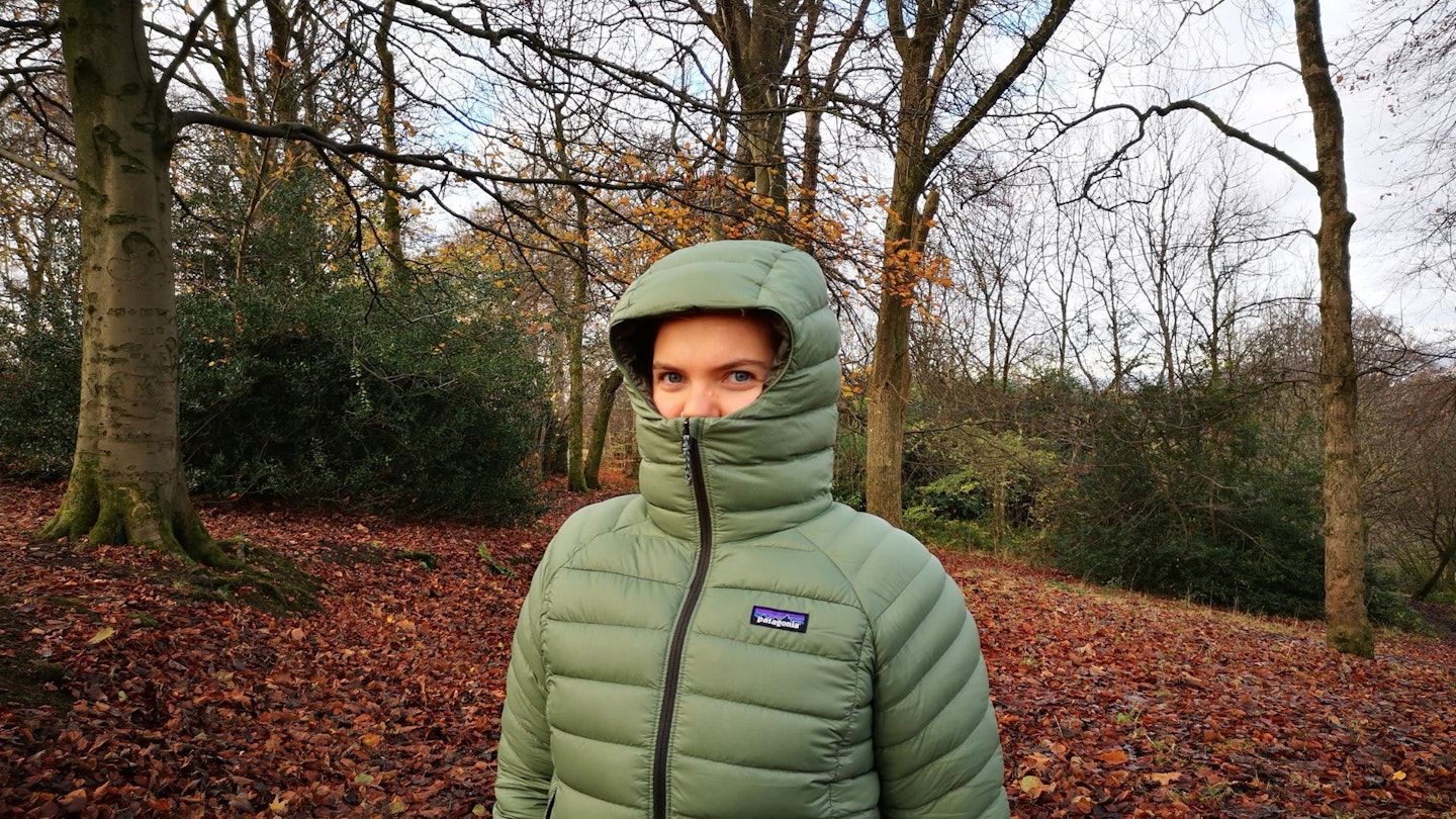 Patagonia Womens Down Sweater Hooded Jacket baffles