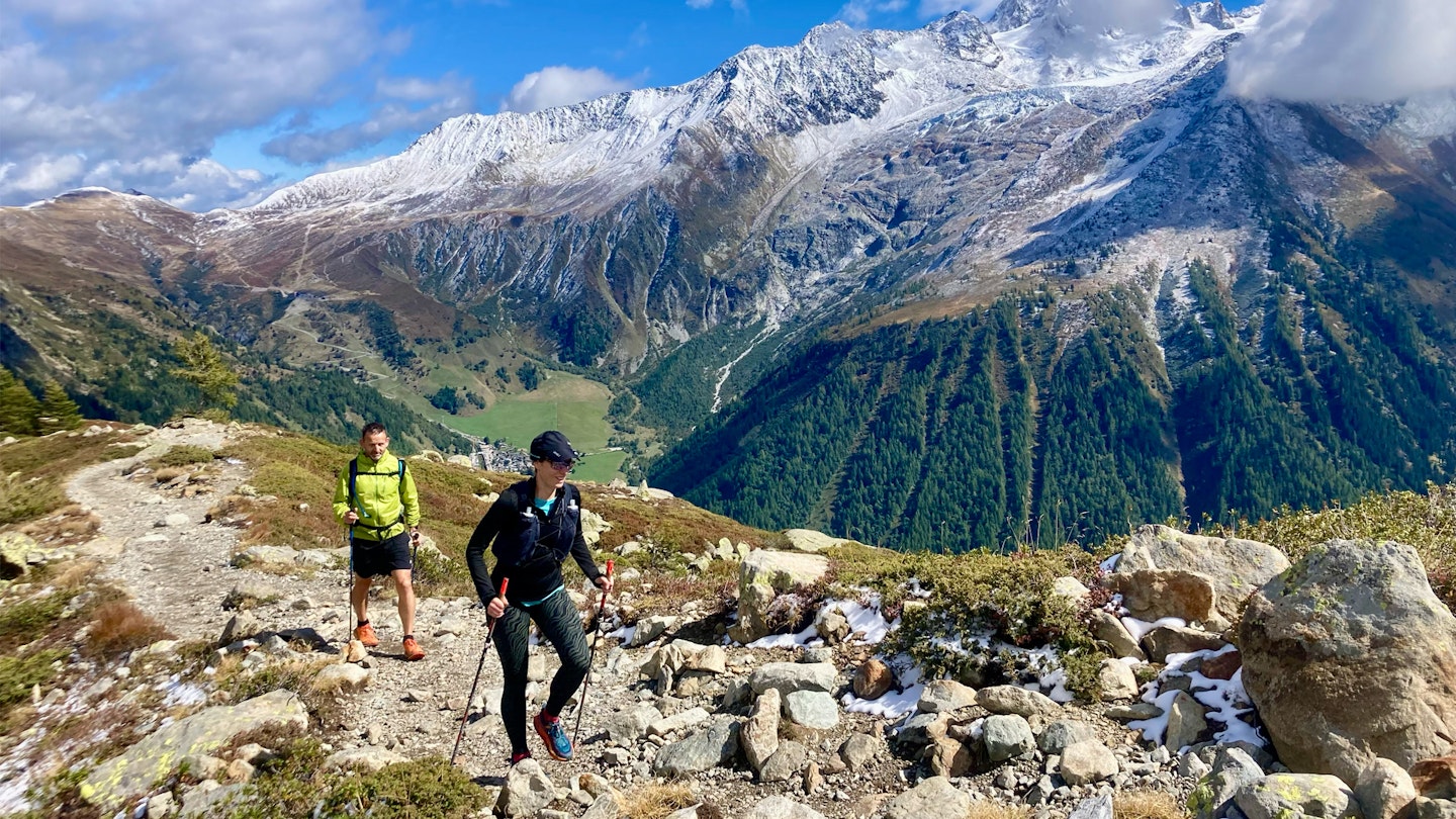 trail running on rocky mountain paths