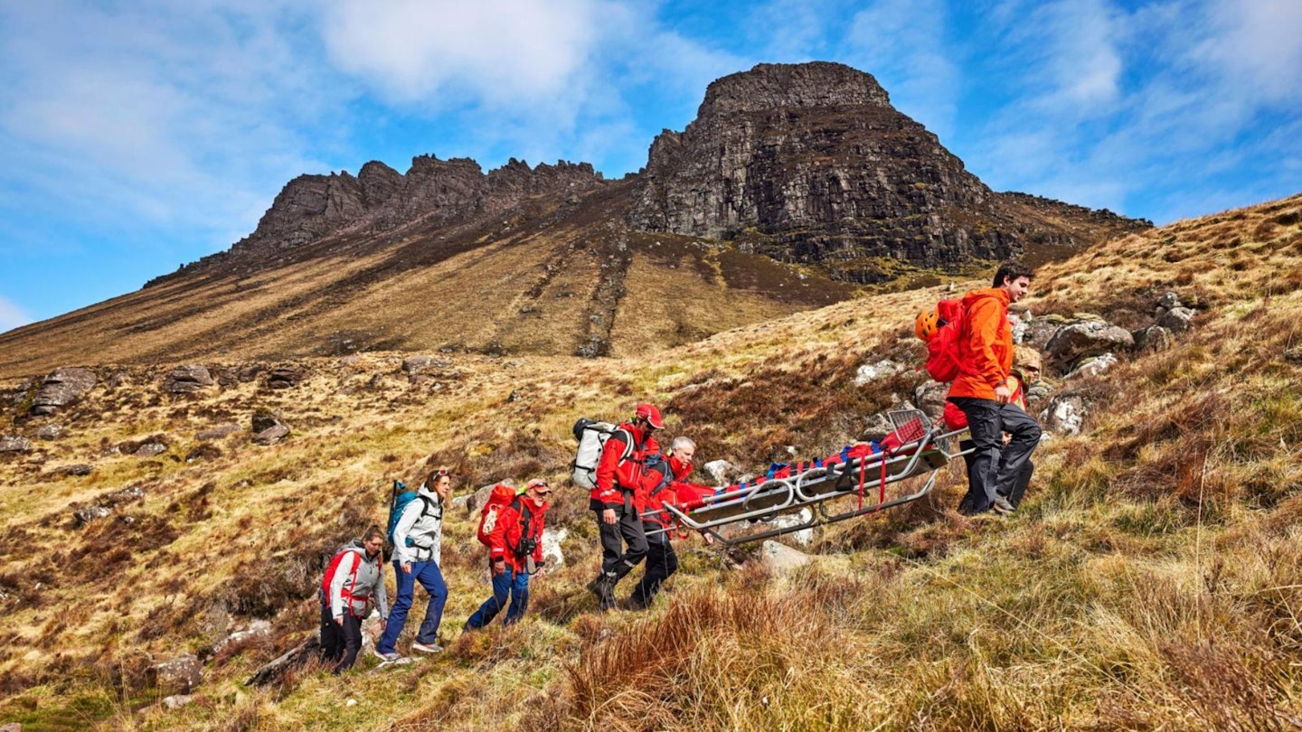 Mountain Rescue team on Stac Pollaidh