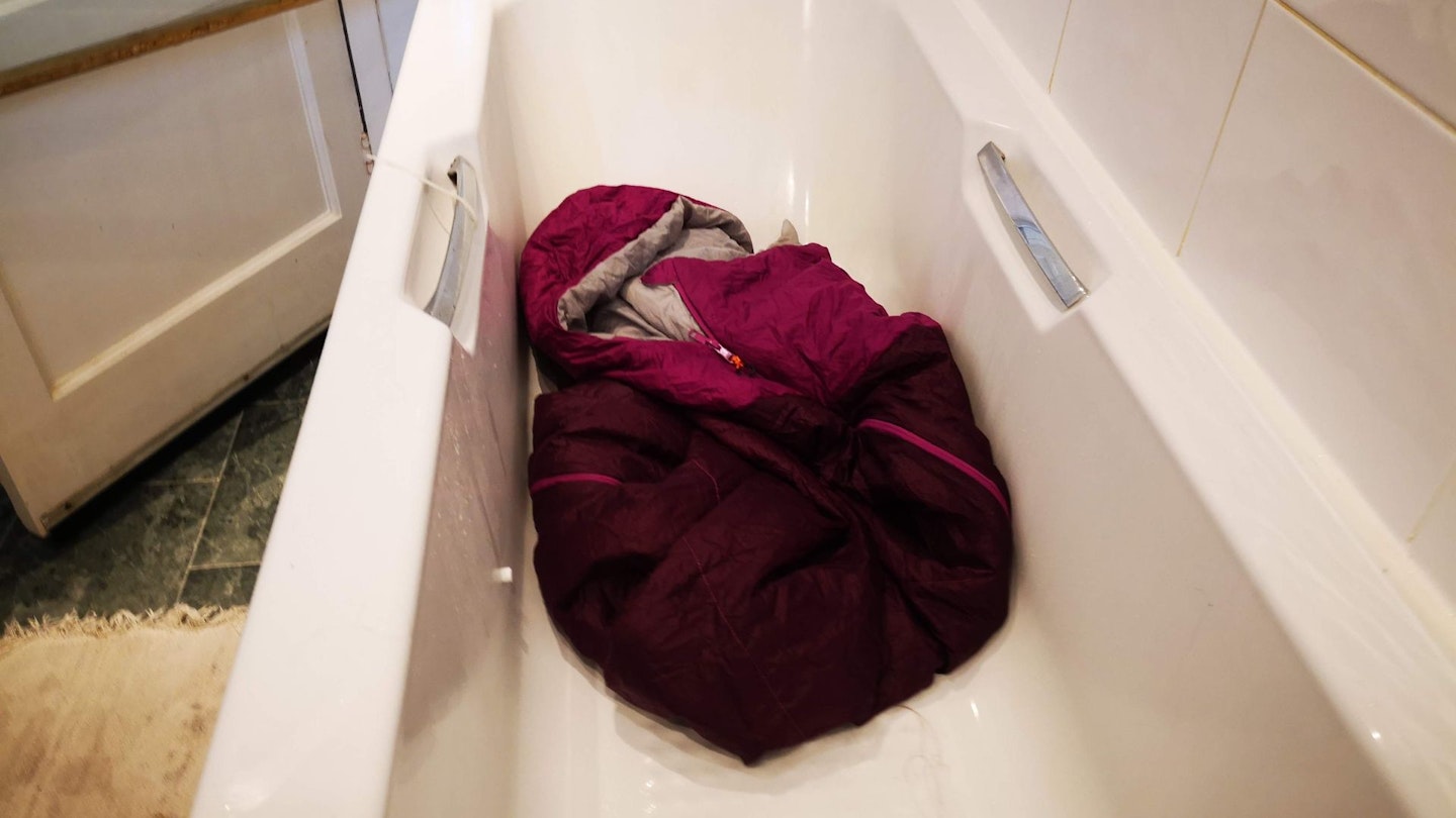 sleeping bag in a bath shot 2