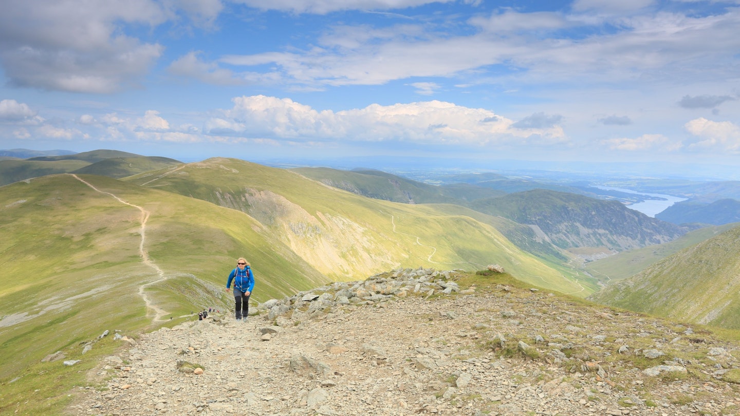 At the top of Lower Man looking North Lake District Summer Cumbria