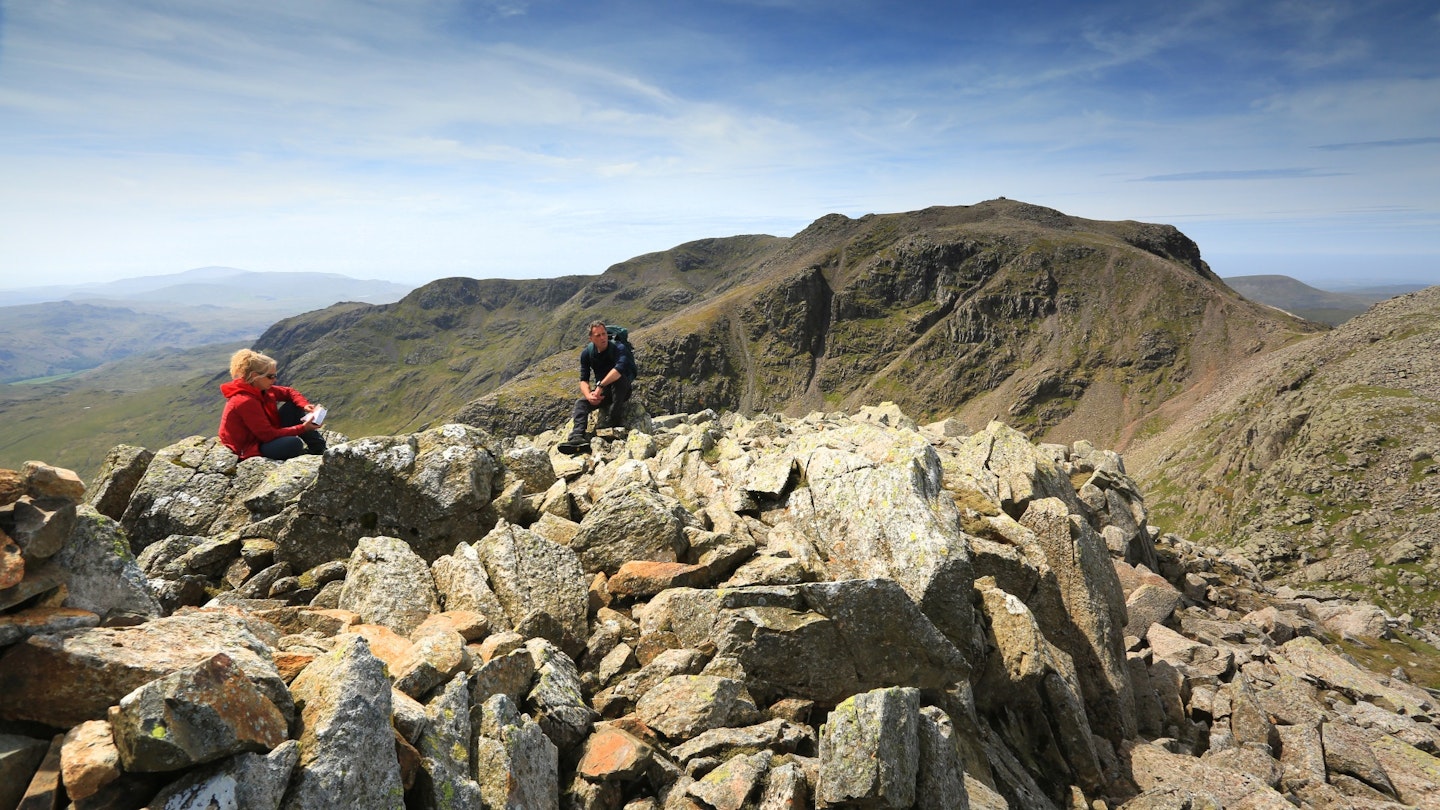 Top of Ill Crag looking at Scafell Pike