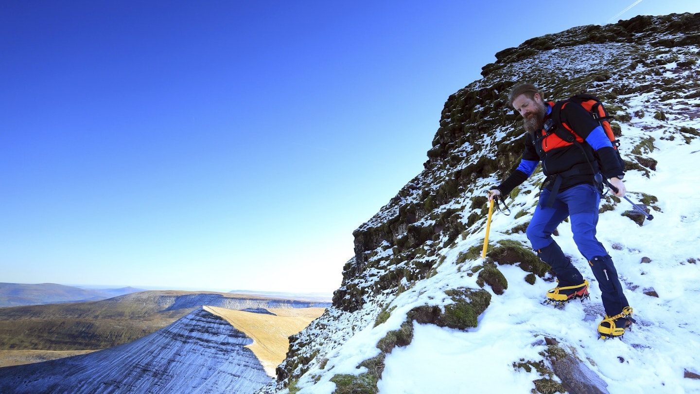 Descending Pen y Fan in winter