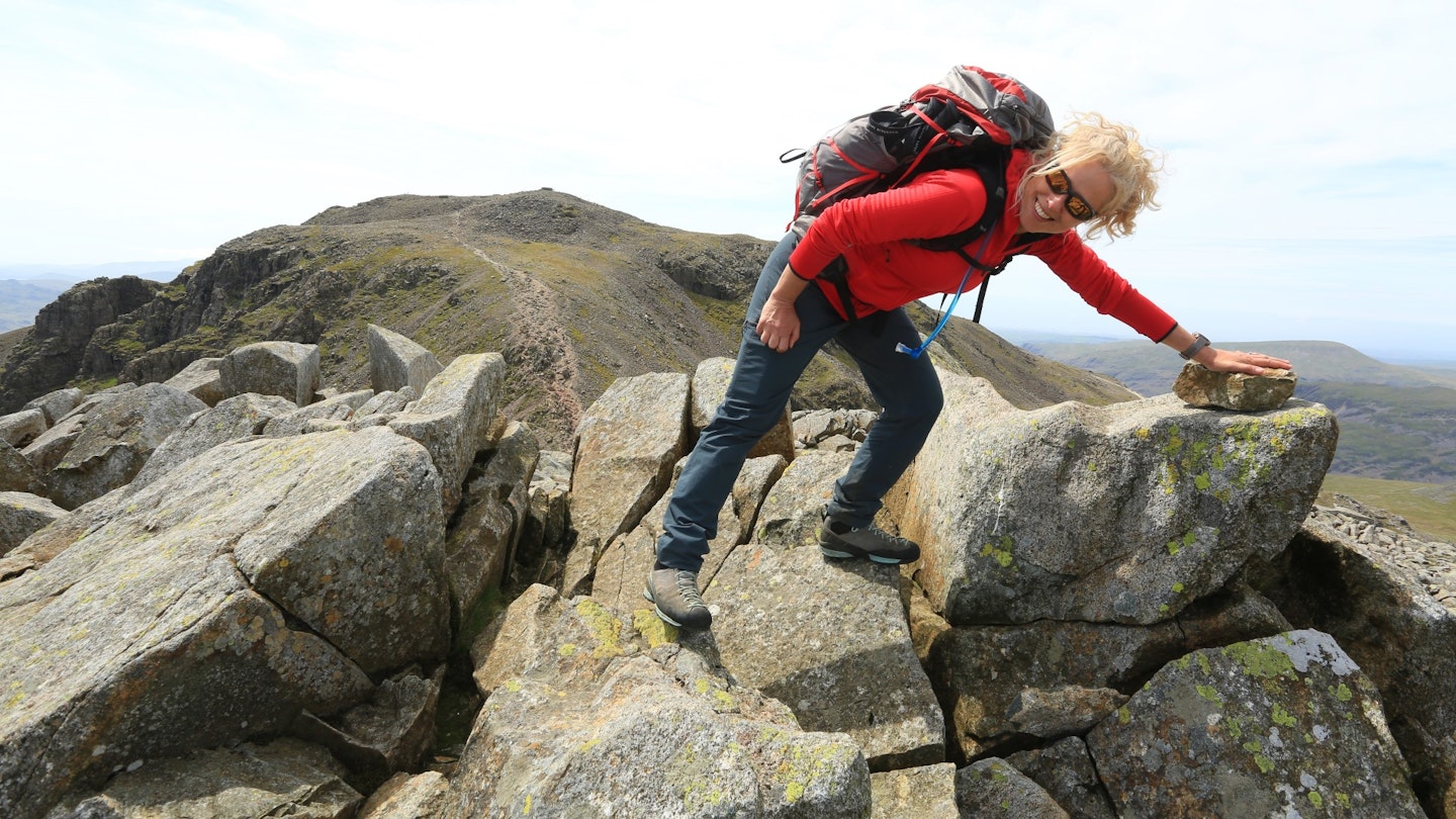 Top of Broad Crag looking at Scafell Pike