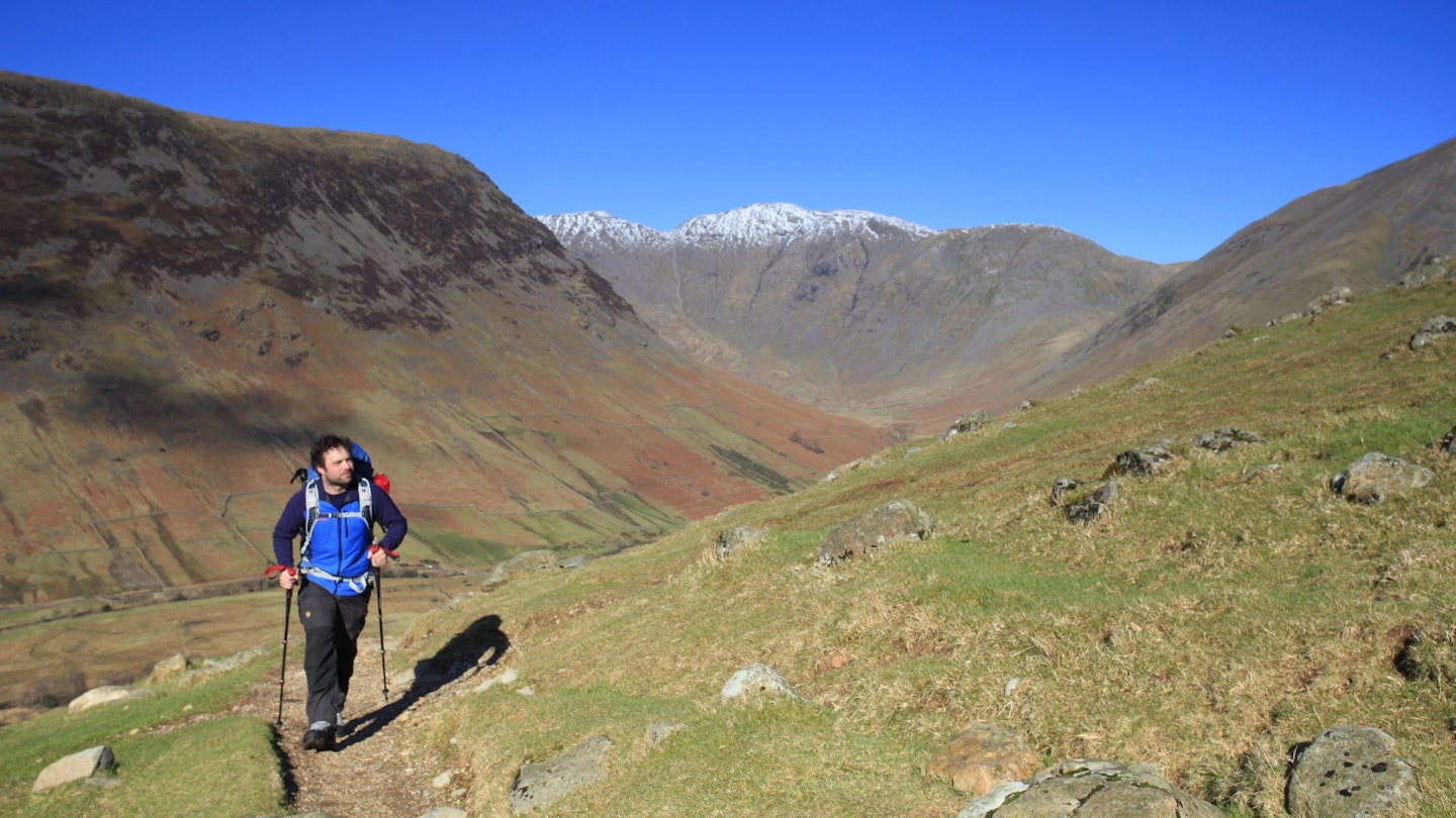 Heading up Scafell Pike from Wasdale, Lake District