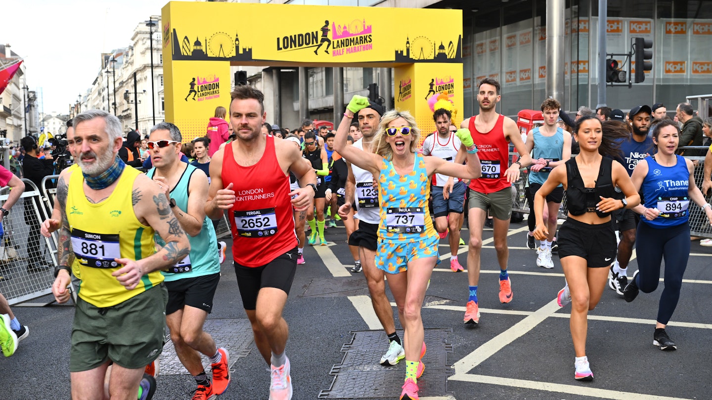 Runners at the london landmarks half marathon