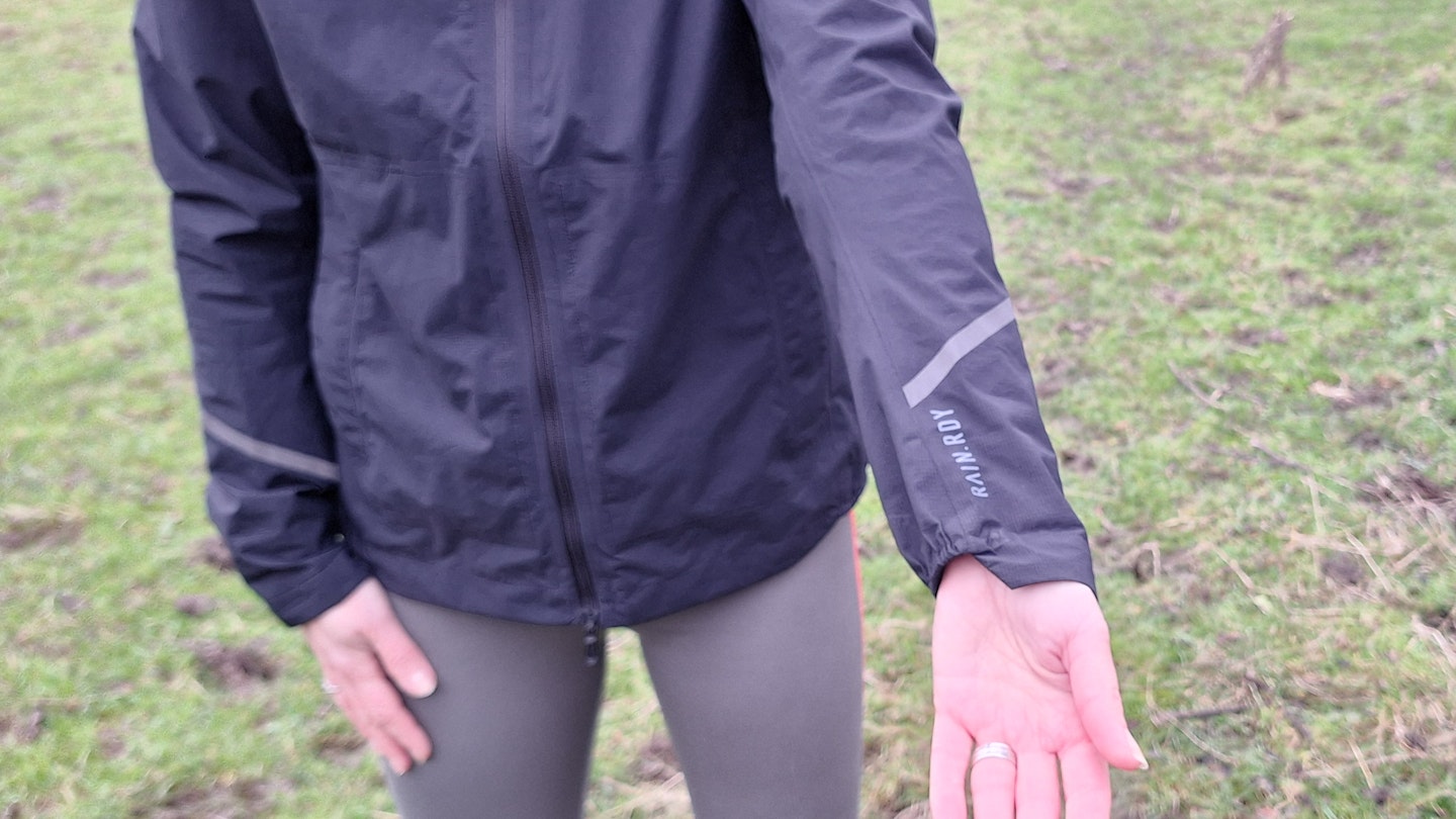 Sleeves of the Adidas terrex rain rdy waterproof running jacket