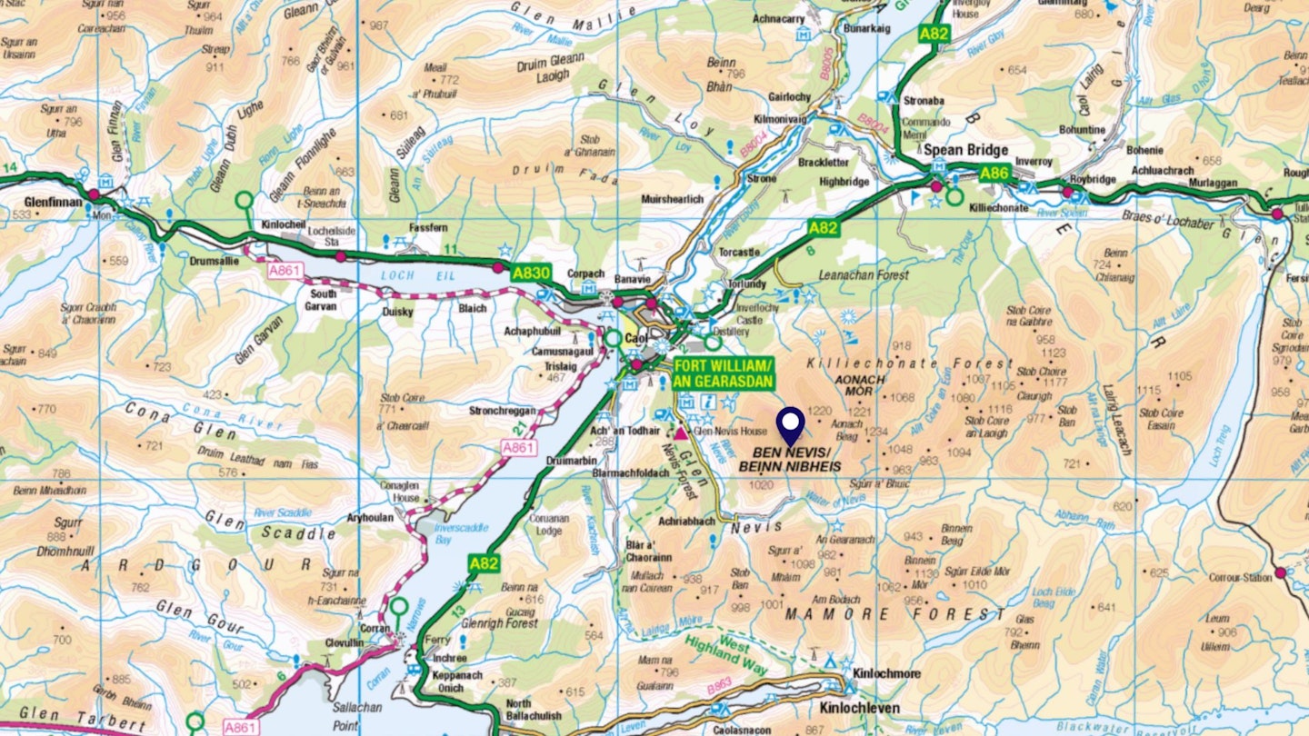 Ben Nevis location map