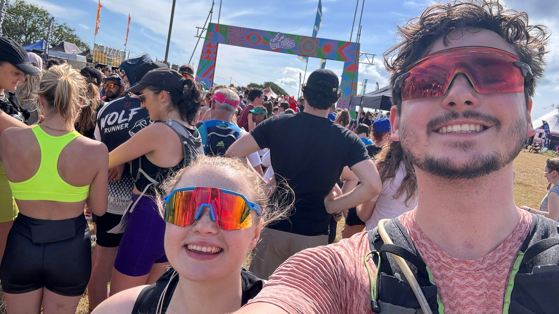 two runners milo wilson chloe price selfie at love trails