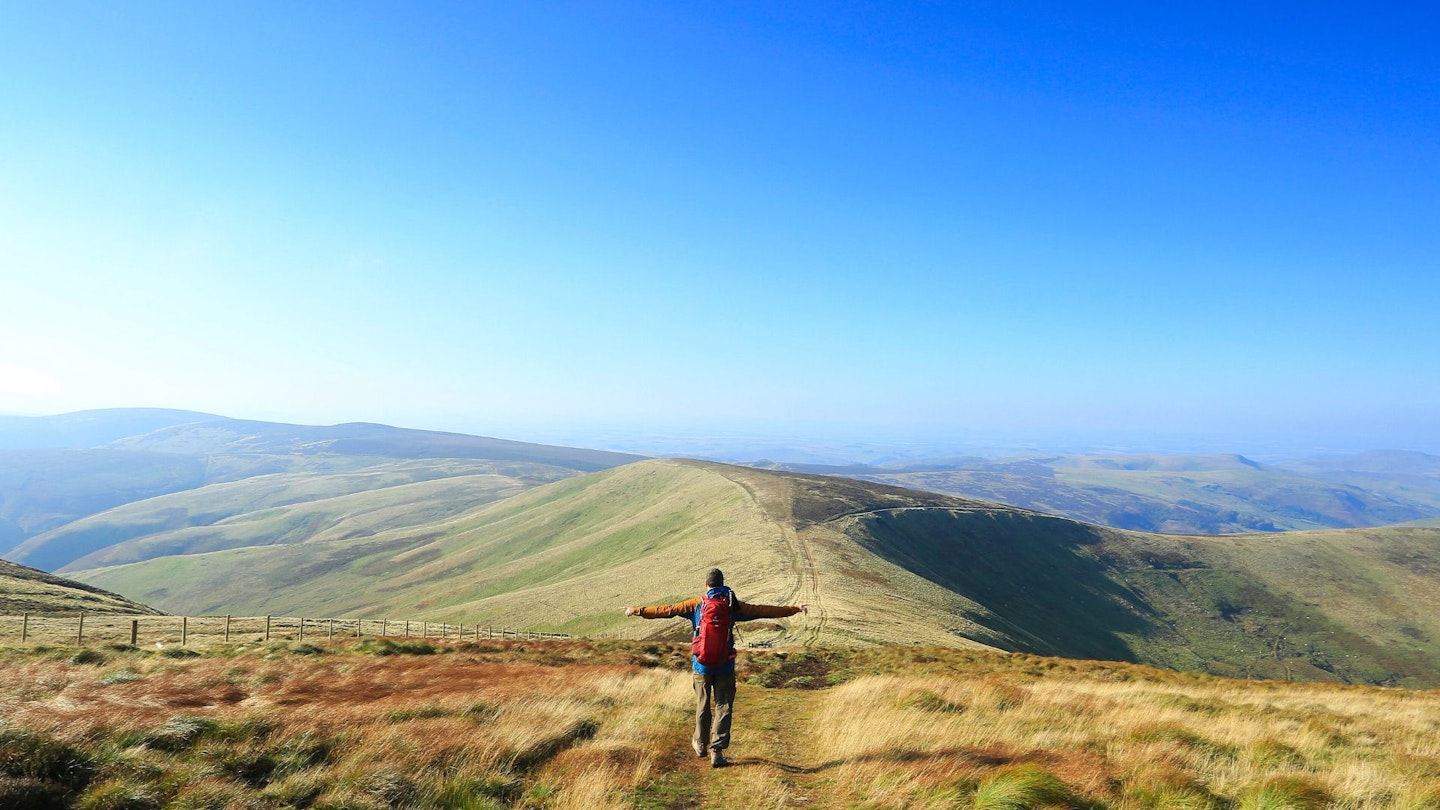 Border between Windy Gyle and The Street English Scotish Border Cheviot Hills